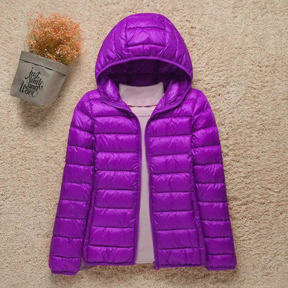 Women's Lightweight Puffer – Hooded Zipped Plus Sizes