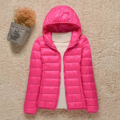 Women's Lightweight Puffer – Hooded Zipped Plus Sizes