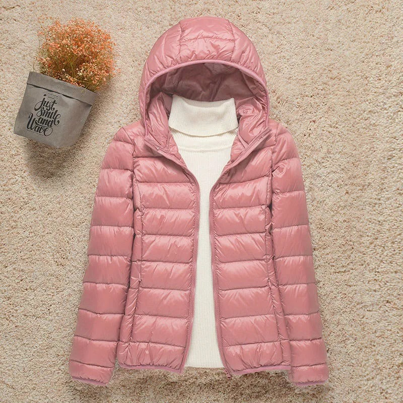 Women's Lightweight Puffer – Hooded Zipped Plus Sizes