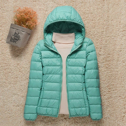 Women's Lightweight Puffer – Hooded Zipped Plus Sizes