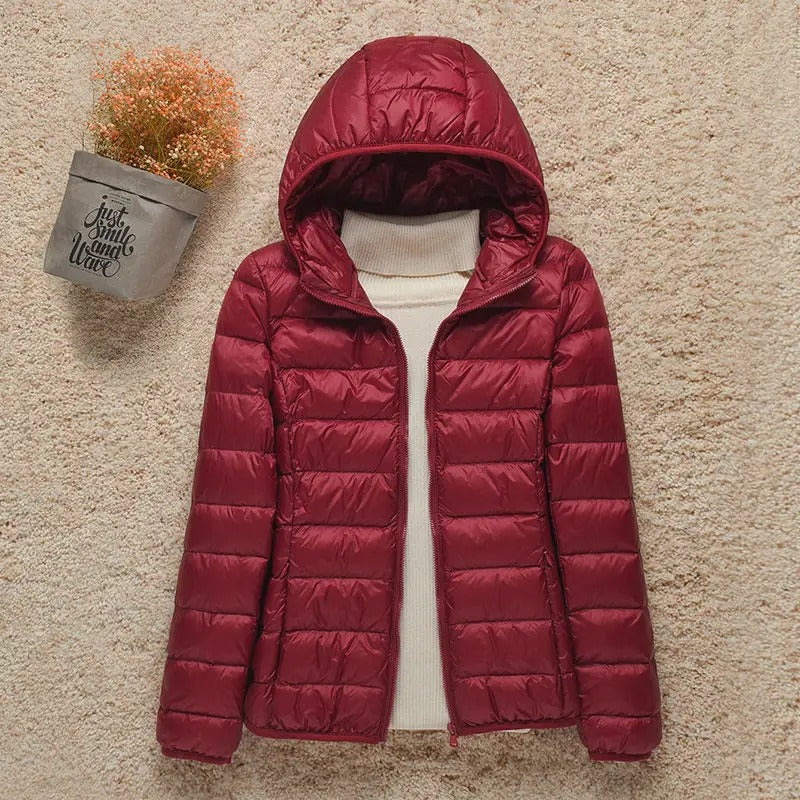 Women's Lightweight Puffer – Hooded Zipped Plus Sizes