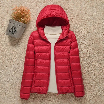 Women's Lightweight Puffer – Hooded Zipped Plus Sizes