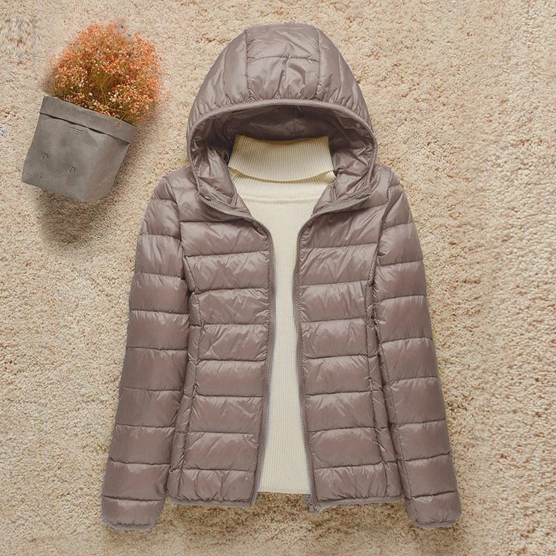 Women's Lightweight Puffer – Hooded Zipped Plus Sizes