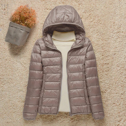 Women's Lightweight Puffer – Hooded Zipped Plus Sizes