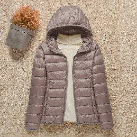 Women's Lightweight Puffer – Hooded Zipped Plus Sizes