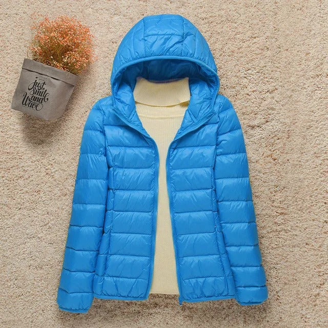 Women's Lightweight Puffer – Hooded Zipped Plus Sizes