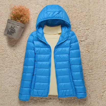 Women's Lightweight Puffer – Hooded Zipped Plus Sizes