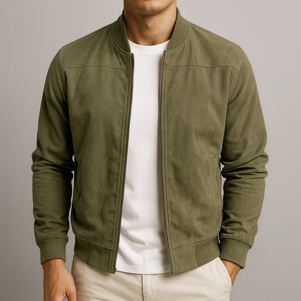 Men's Suede-Look Jacket – Clean-Cut Urban Jacket