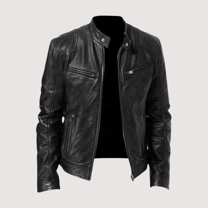 Men's Faux-Leather Jacket – Zipped Autumn
