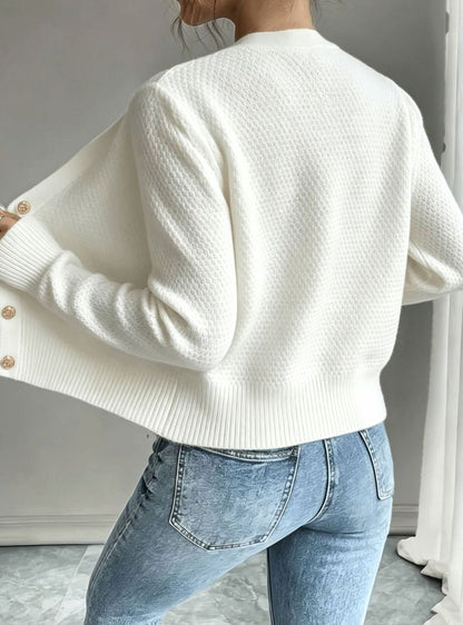 Women's Cropped Cable Knit Cardigan