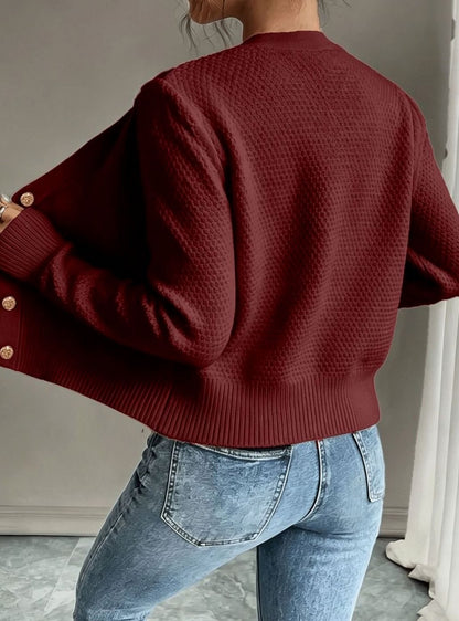 Women's Cropped Cable Knit Cardigan