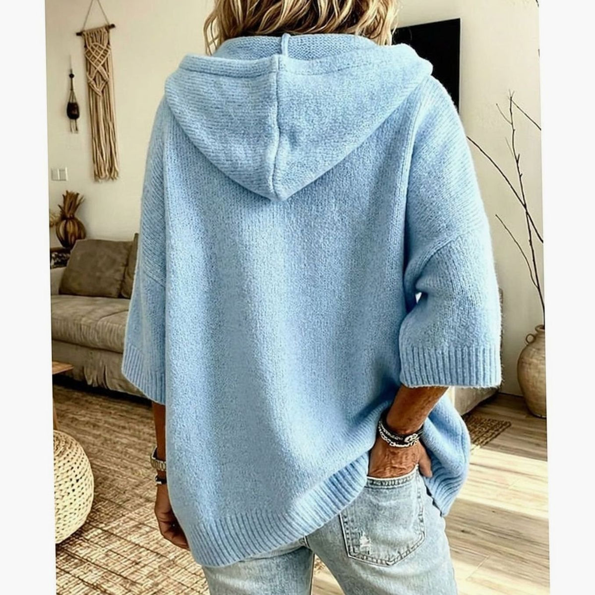 Women's Oversized Hooded Knit Cardigan