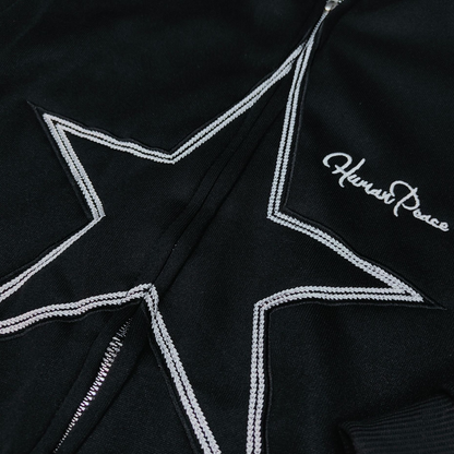 Sweat Zippé Oversize Femme Étoile – Veste Sweat à Capuche